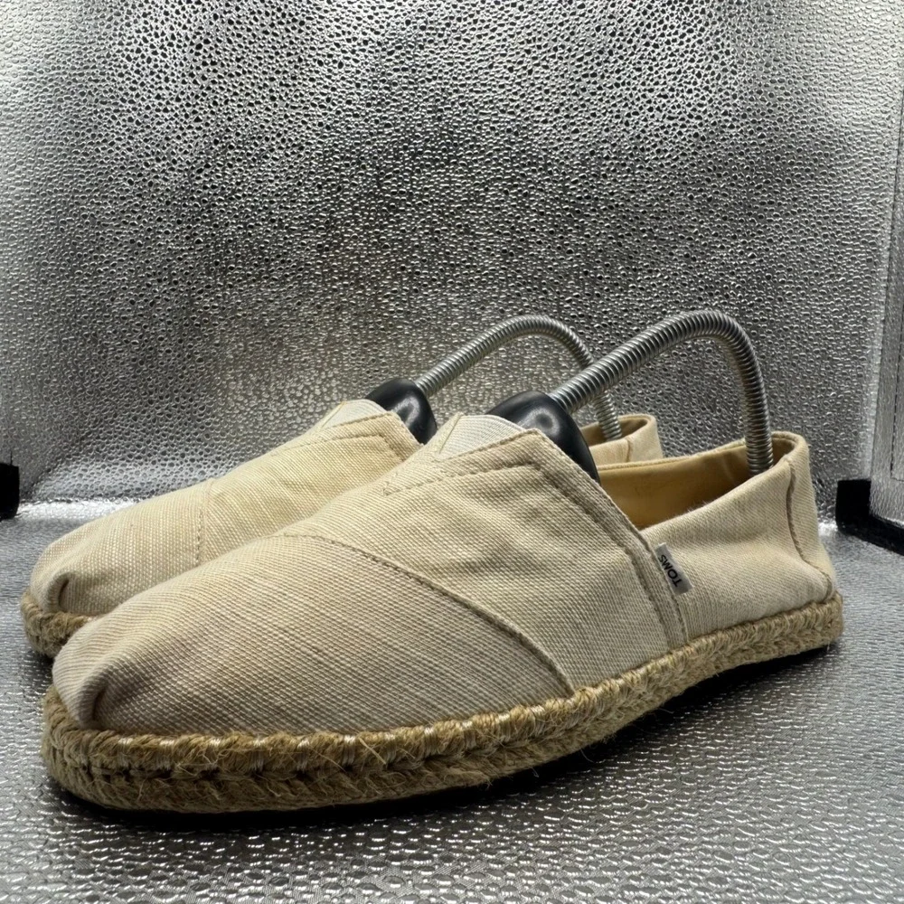 Size 8.5 TOMS Alpargata Espadrille Women Cream Canvas Slip On Flats 10017850